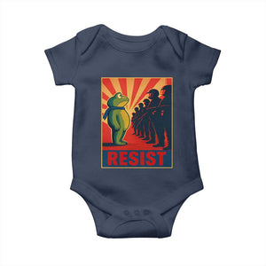 Frog Resist Baby Onesie Free Portland Oregon Poster Graphic Freedom Fighters TS02 Navy Print Your Wear