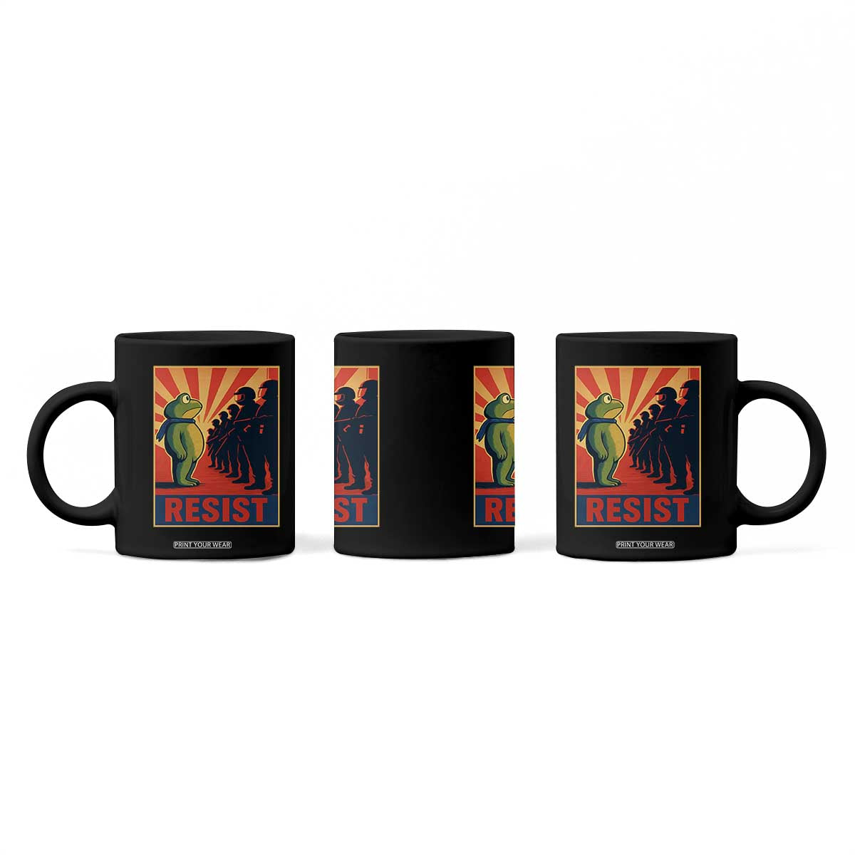 Frog Resist Coffee Mug Free Portland Oregon Poster Graphic Freedom Fighters TS02 Print Your Wear