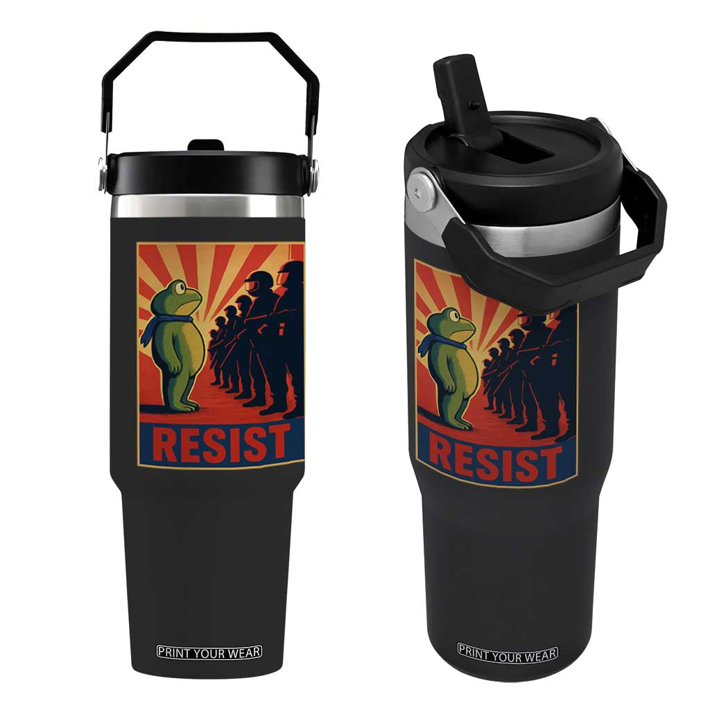 Frog Resist Flip Straw Tumbler Free Portland Oregon Poster Graphic Freedom Fighters TS02 One Size: 30 oz Black Print Your Wear