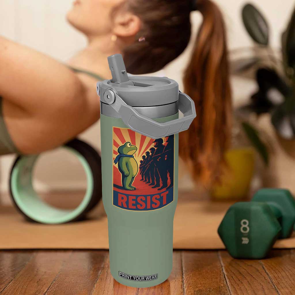 Frog Resist Flip Straw Tumbler Free Portland Oregon Poster Graphic Freedom Fighters TS02 One Size: 30 oz Moss Green Print Your Wear