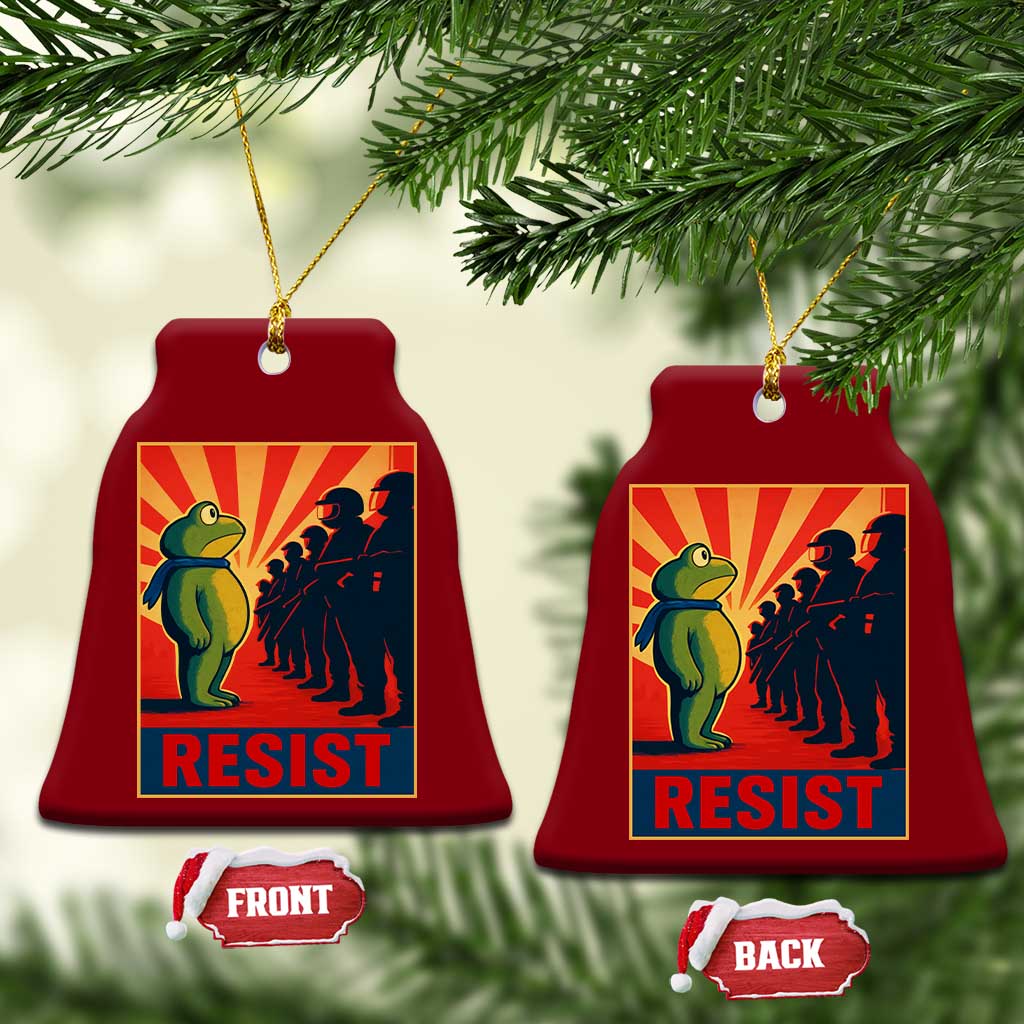 Frog Resist Ceramic Ornament Free Portland Oregon Poster Graphic Freedom Fighters TS02 Print Your Wear