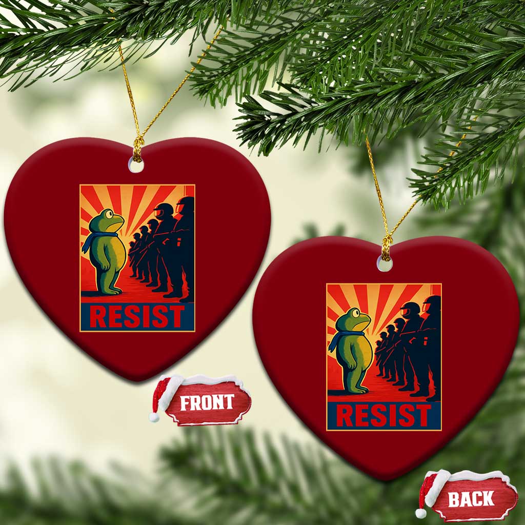 Frog Resist Ceramic Ornament Free Portland Oregon Poster Graphic Freedom Fighters TS02 Print Your Wear