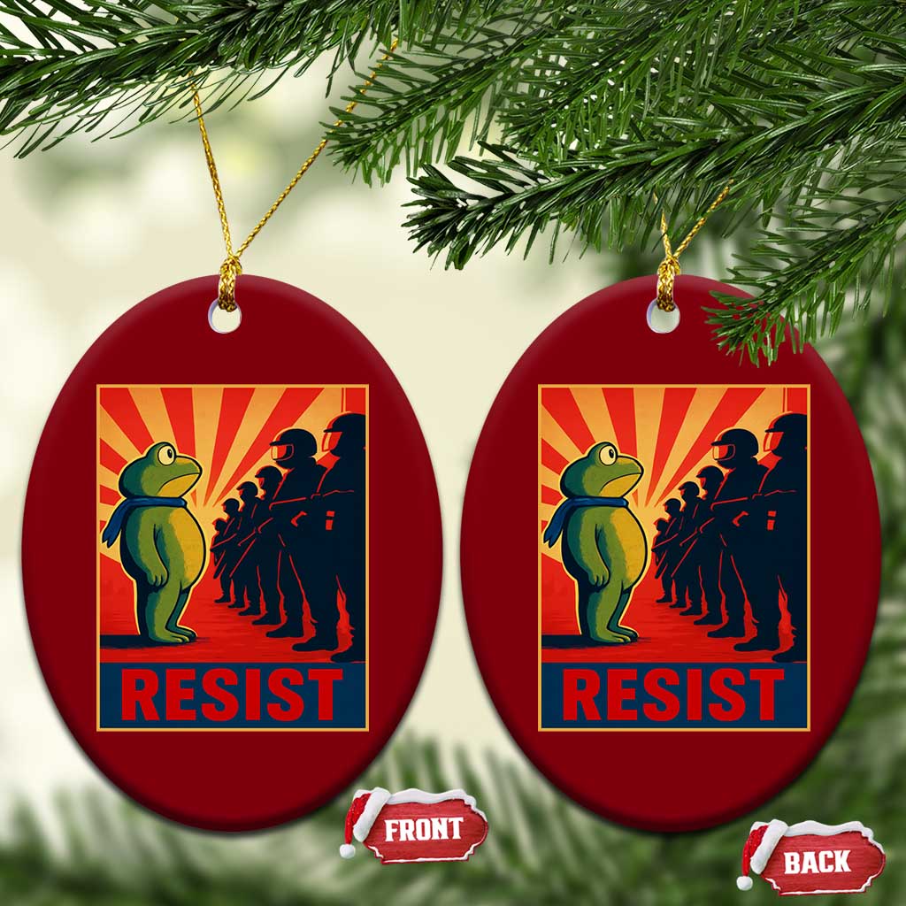 Frog Resist Ceramic Ornament Free Portland Oregon Poster Graphic Freedom Fighters TS02 Print Your Wear