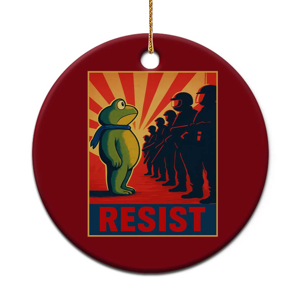 Frog Resist Ceramic Ornament Free Portland Oregon Poster Graphic Freedom Fighters TS02 1pc Red Print Your Wear