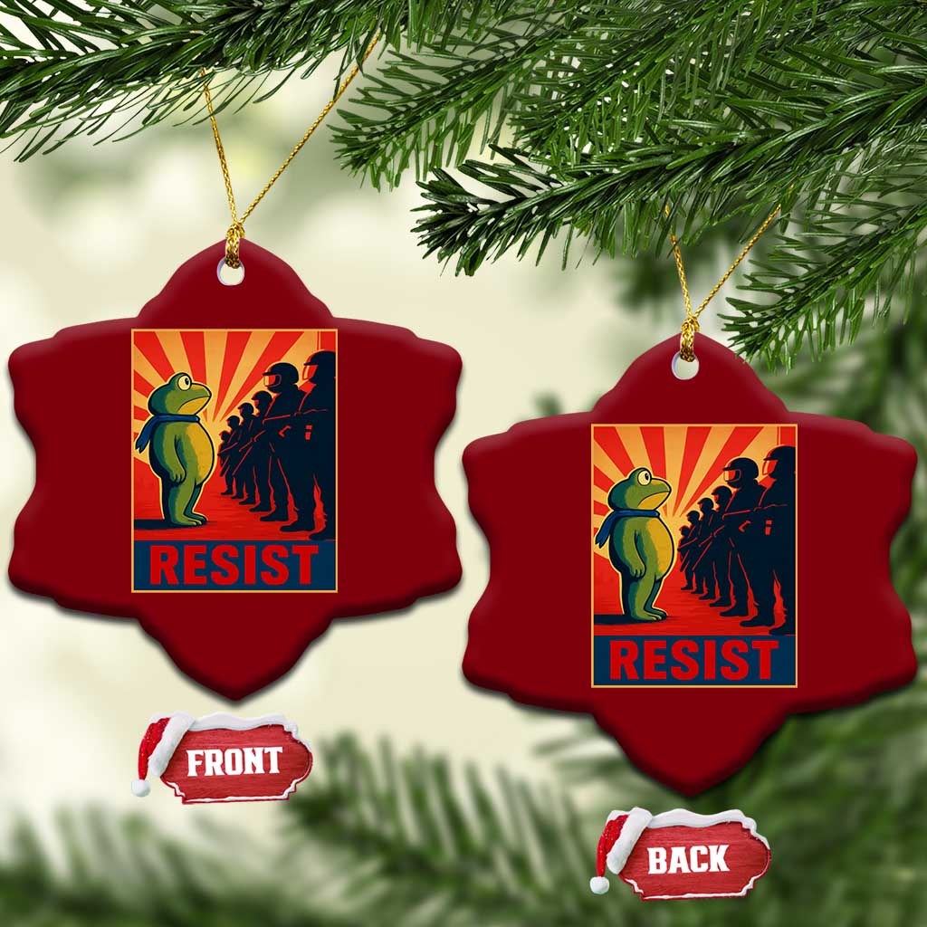 Frog Resist Ceramic Ornament Free Portland Oregon Poster Graphic Freedom Fighters TS02 Print Your Wear