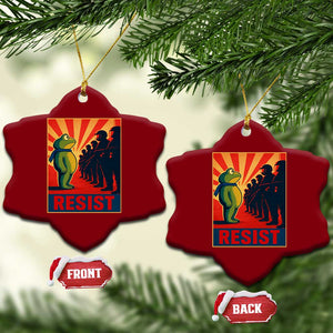 Frog Resist Ceramic Ornament Free Portland Oregon Poster Graphic Freedom Fighters TS02 Print Your Wear