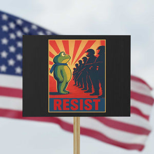 Frog Resist Protest Sign Free Portland Oregon Poster Graphic Freedom Fighters TS02 Horizontal 18" x 24" Black Print Your Wear