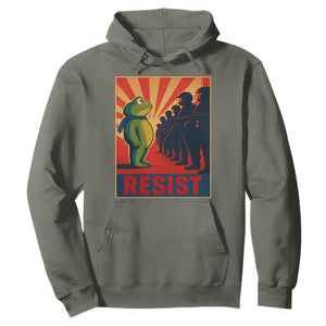 Frog Resist Hoodie Free Portland Oregon Poster Graphic Freedom Fighters TS02 Military Green Print Your Wear