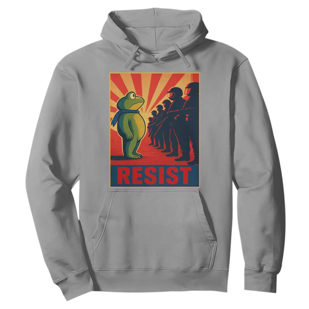 Frog Resist Hoodie Free Portland Oregon Poster Graphic Freedom Fighters TS02 Sport Gray Print Your Wear