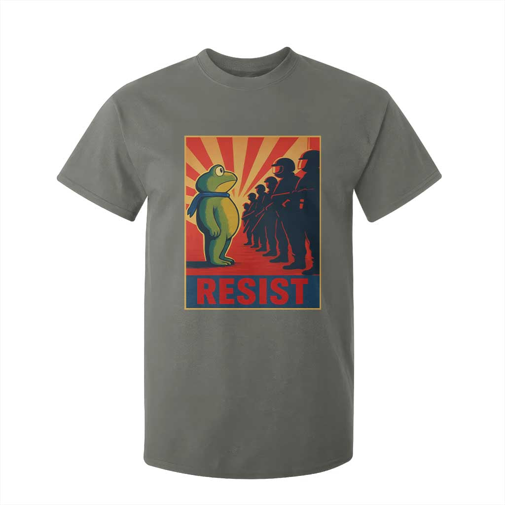 Frog Resist T Shirt For Kid Free Portland Oregon Poster Graphic Freedom Fighters TS02 Military Green Print Your Wear