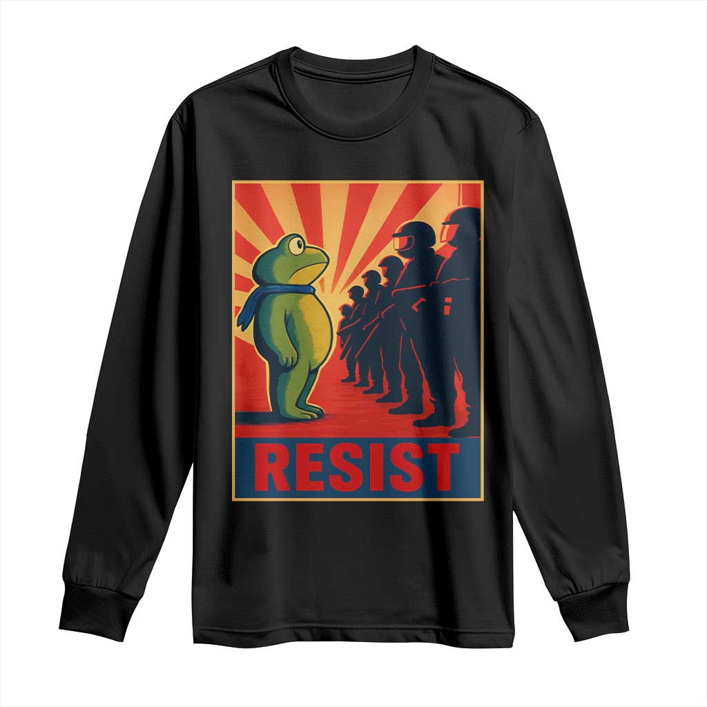 Frog Resist Long Sleeve Shirt Free Portland Oregon Poster Graphic Freedom Fighters TS02 Black Print Your Wear