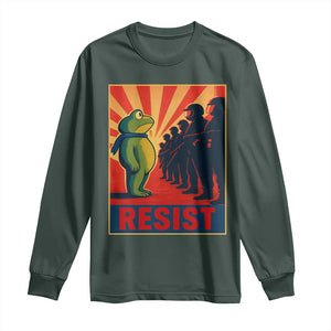 Frog Resist Long Sleeve Shirt Free Portland Oregon Poster Graphic Freedom Fighters TS02 Dark Forest Green Print Your Wear