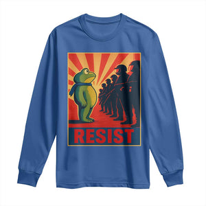 Frog Resist Long Sleeve Shirt Free Portland Oregon Poster Graphic Freedom Fighters TS02 Royal Blue Print Your Wear