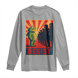 Frog Resist Long Sleeve Shirt Free Portland Oregon Poster Graphic Freedom Fighters TS02 Sport Gray Print Your Wear