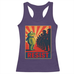 Frog Resist Racerback Tank Top Free Portland Oregon Poster Graphic Freedom Fighters - Print Your Wear