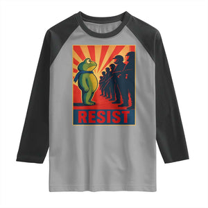 Frog Resist Raglan Shirt Free Portland Oregon Poster Graphic Freedom Fighters TS02 Sport Gray Black Print Your Wear