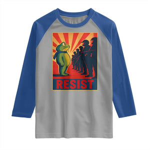 Frog Resist Raglan Shirt Free Portland Oregon Poster Graphic Freedom Fighters TS02 Sport Gray Royal Print Your Wear