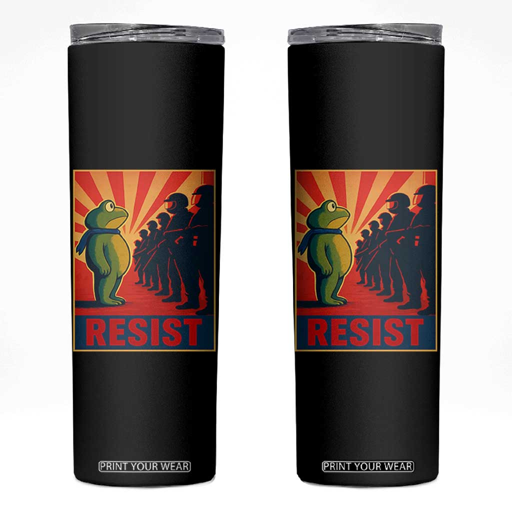 Frog Resist Skinny Tumbler Free Portland Oregon Poster Graphic Freedom Fighters TS02 Black Print Your Wear