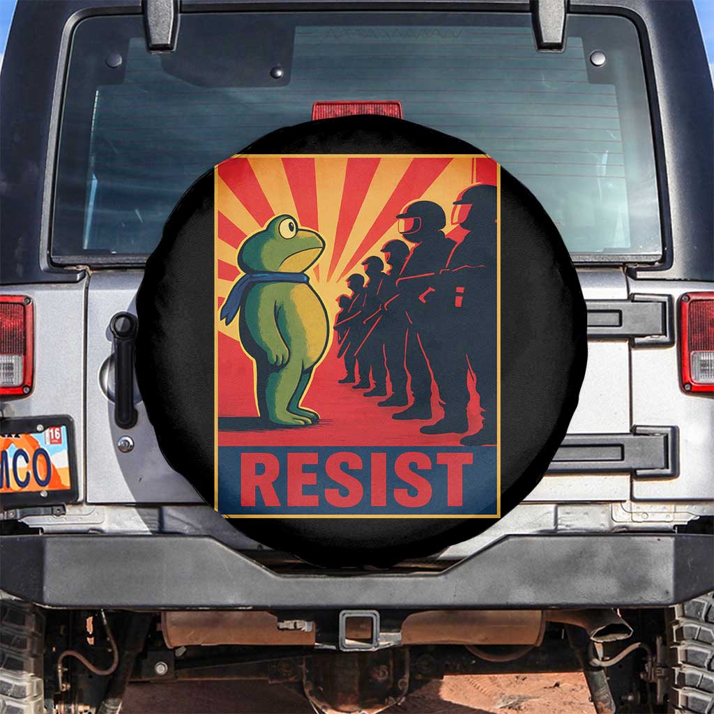 Frog Resist Spare Tire Cover Free Portland Oregon Poster Graphic Freedom Fighters TS02 No hole Black Print Your Wear