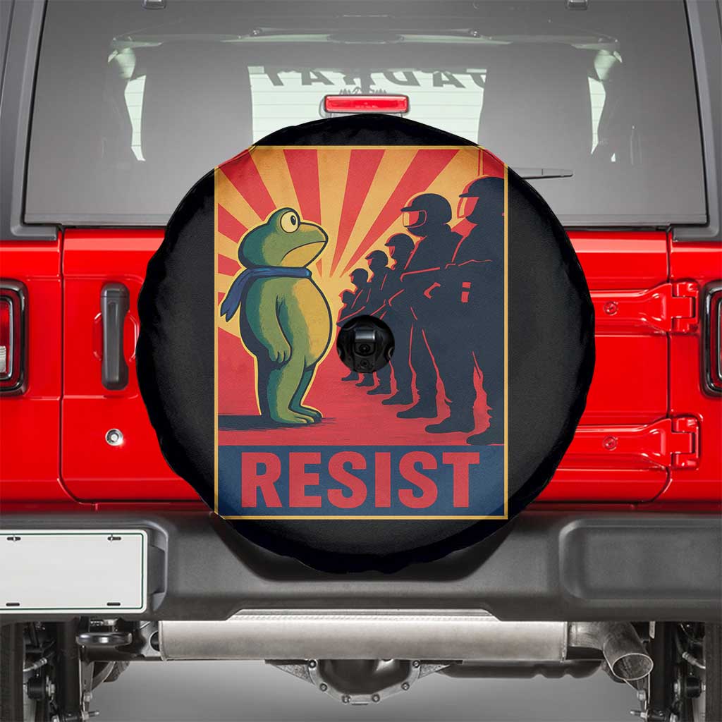 Frog Resist Spare Tire Cover Free Portland Oregon Poster Graphic Freedom Fighters TS02 Black Print Your Wear