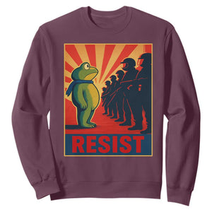Frog Resist Sweatshirt Free Portland Oregon Poster Graphic Freedom Fighters TS02 Maroon Print Your Wear
