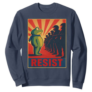 Frog Resist Sweatshirt Free Portland Oregon Poster Graphic Freedom Fighters TS02 Navy Print Your Wear