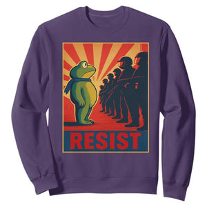 Frog Resist Sweatshirt Free Portland Oregon Poster Graphic Freedom Fighters TS02 Purple Print Your Wear
