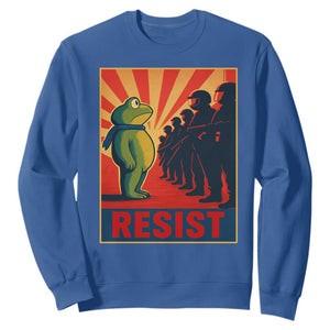 Frog Resist Sweatshirt Free Portland Oregon Poster Graphic Freedom Fighters TS02 Royal Blue Print Your Wear