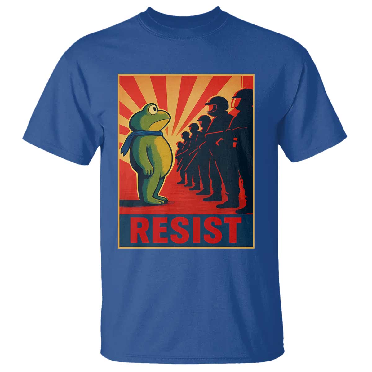 Frog Resist T Shirt Free Portland Oregon Poster Graphic Freedom Fighters TS02 Royal Blue Print Your Wear