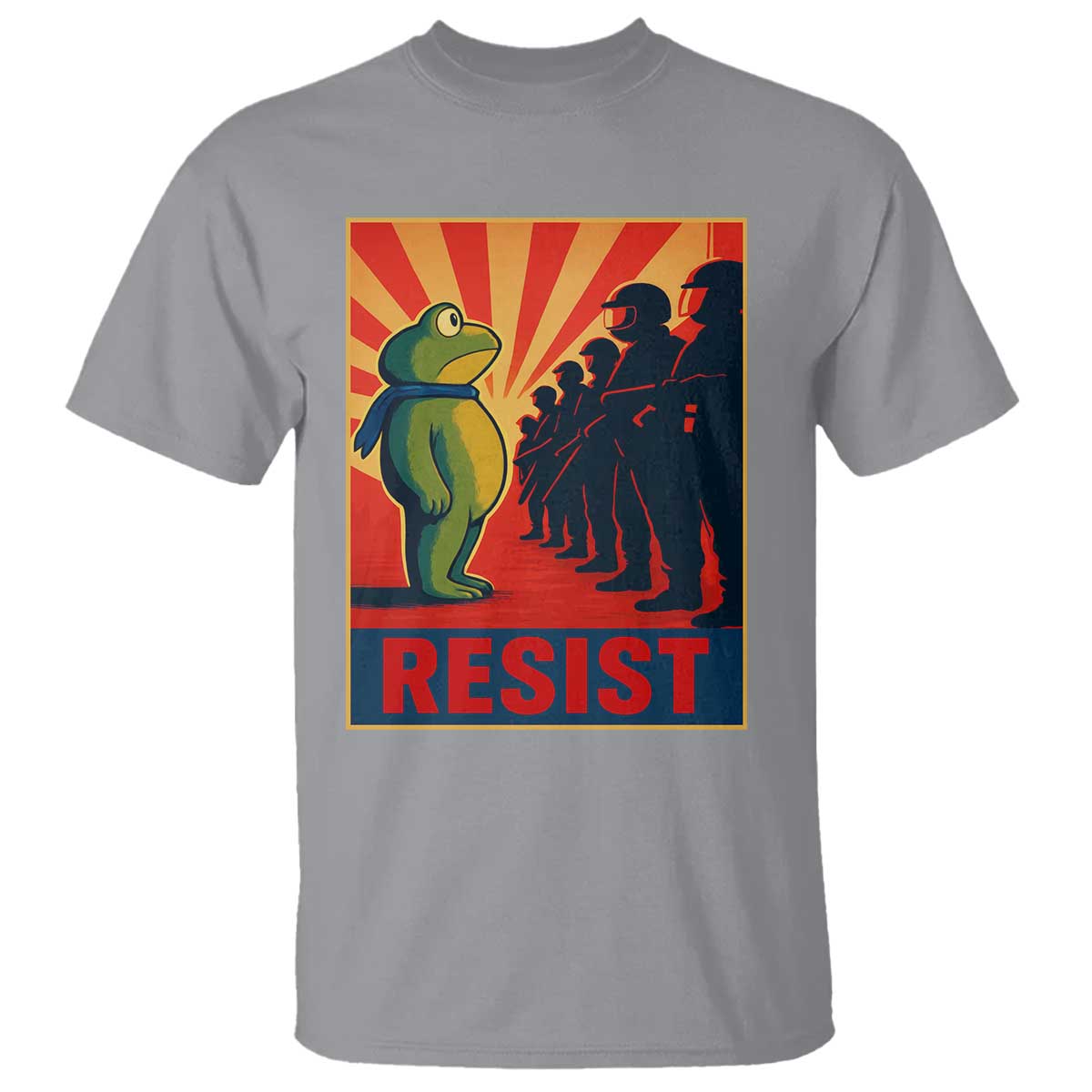 Frog Resist T Shirt Free Portland Oregon Poster Graphic Freedom Fighters TS02 Sport Gray Print Your Wear
