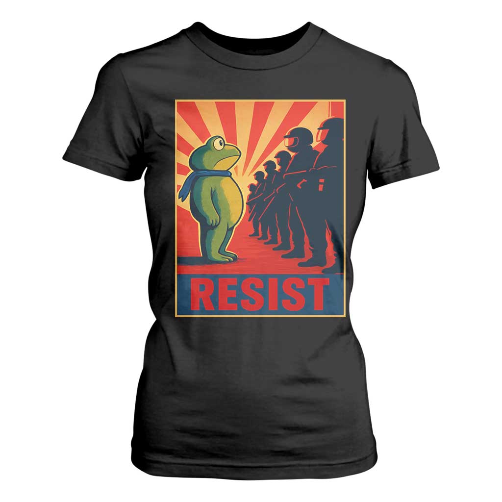 Frog Resist T Shirt For Women Free Portland Oregon Poster Graphic Freedom Fighters TS02 Black Print Your Wear