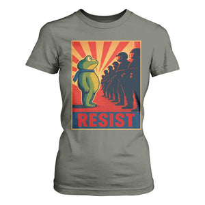 Frog Resist T Shirt For Women Free Portland Oregon Poster Graphic Freedom Fighters TS02 Military Green Print Your Wear