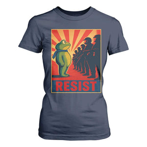 Frog Resist T Shirt For Women Free Portland Oregon Poster Graphic Freedom Fighters TS02 Navy Print Your Wear