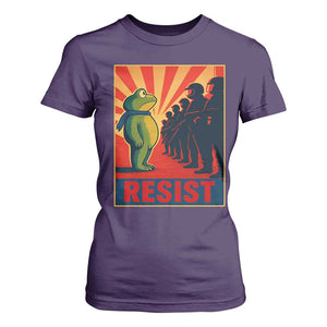Frog Resist T Shirt For Women Free Portland Oregon Poster Graphic Freedom Fighters TS02 Purple Print Your Wear