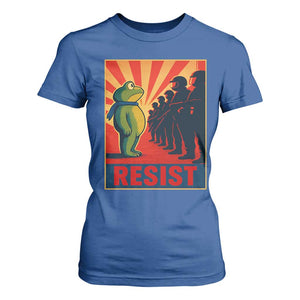 Frog Resist T Shirt For Women Free Portland Oregon Poster Graphic Freedom Fighters TS02 Royal Blue Print Your Wear