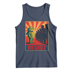 Frog Resist Tank Top Free Portland Oregon Poster Graphic Freedom Fighters TS02 Navy Print Your Wear