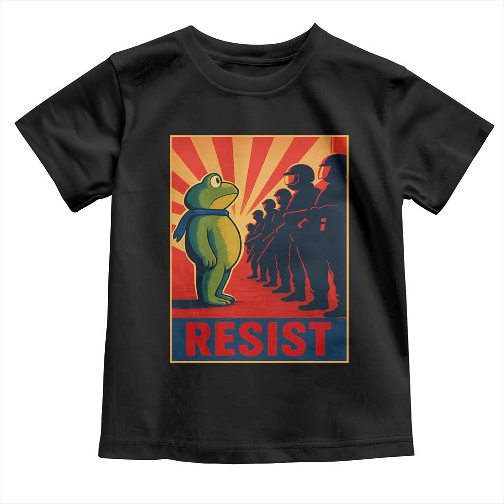 Frog Resist Toddler T Shirt Free Portland Oregon Poster Graphic Freedom Fighters TS02 Black Print Your Wear