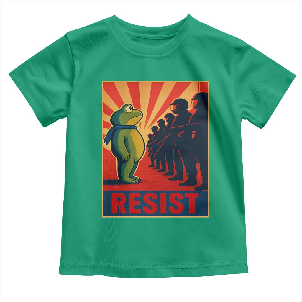 Frog Resist Toddler T Shirt Free Portland Oregon Poster Graphic Freedom Fighters TS02 Irish Green Print Your Wear
