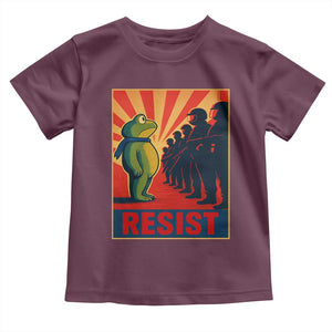Frog Resist Toddler T Shirt Free Portland Oregon Poster Graphic Freedom Fighters TS02 Maroon Print Your Wear
