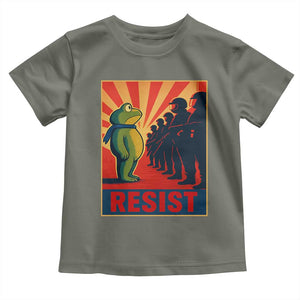 Frog Resist Toddler T Shirt Free Portland Oregon Poster Graphic Freedom Fighters TS02 Military Green Print Your Wear
