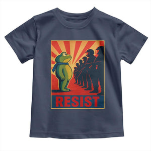 Frog Resist Toddler T Shirt Free Portland Oregon Poster Graphic Freedom Fighters TS02 Navy Print Your Wear