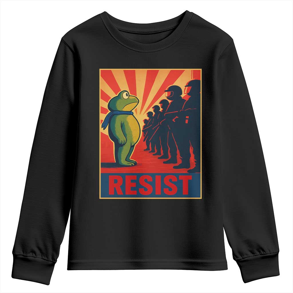 Frog Resist Youth Sweatshirt Free Portland Oregon Poster Graphic Freedom Fighters TS02 Black Print Your Wear