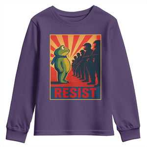 Frog Resist Youth Sweatshirt Free Portland Oregon Poster Graphic Freedom Fighters TS02 Purple Print Your Wear