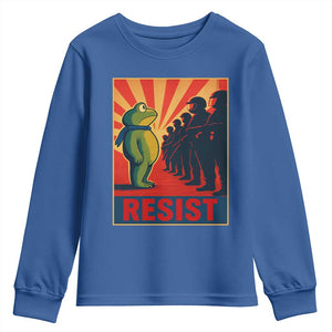 Frog Resist Youth Sweatshirt Free Portland Oregon Poster Graphic Freedom Fighters TS02 Royal Blue Print Your Wear