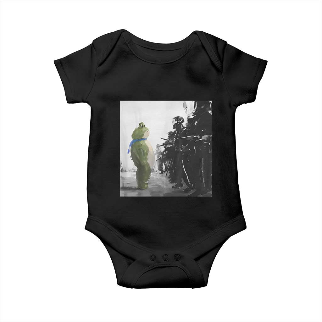 Frog Resist Baby Onesie Free Portland Oregon Freedom Fighters TS02 Black Print Your Wear