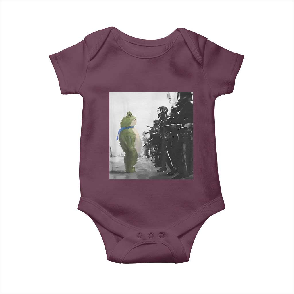 Frog Resist Baby Onesie Free Portland Oregon Freedom Fighters TS02 Maroon Print Your Wear