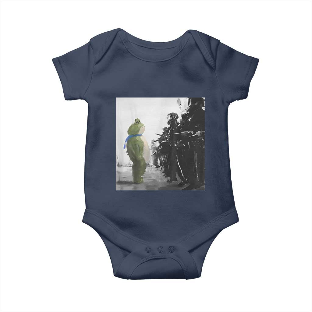 Frog Resist Baby Onesie Free Portland Oregon Freedom Fighters TS02 Navy Print Your Wear