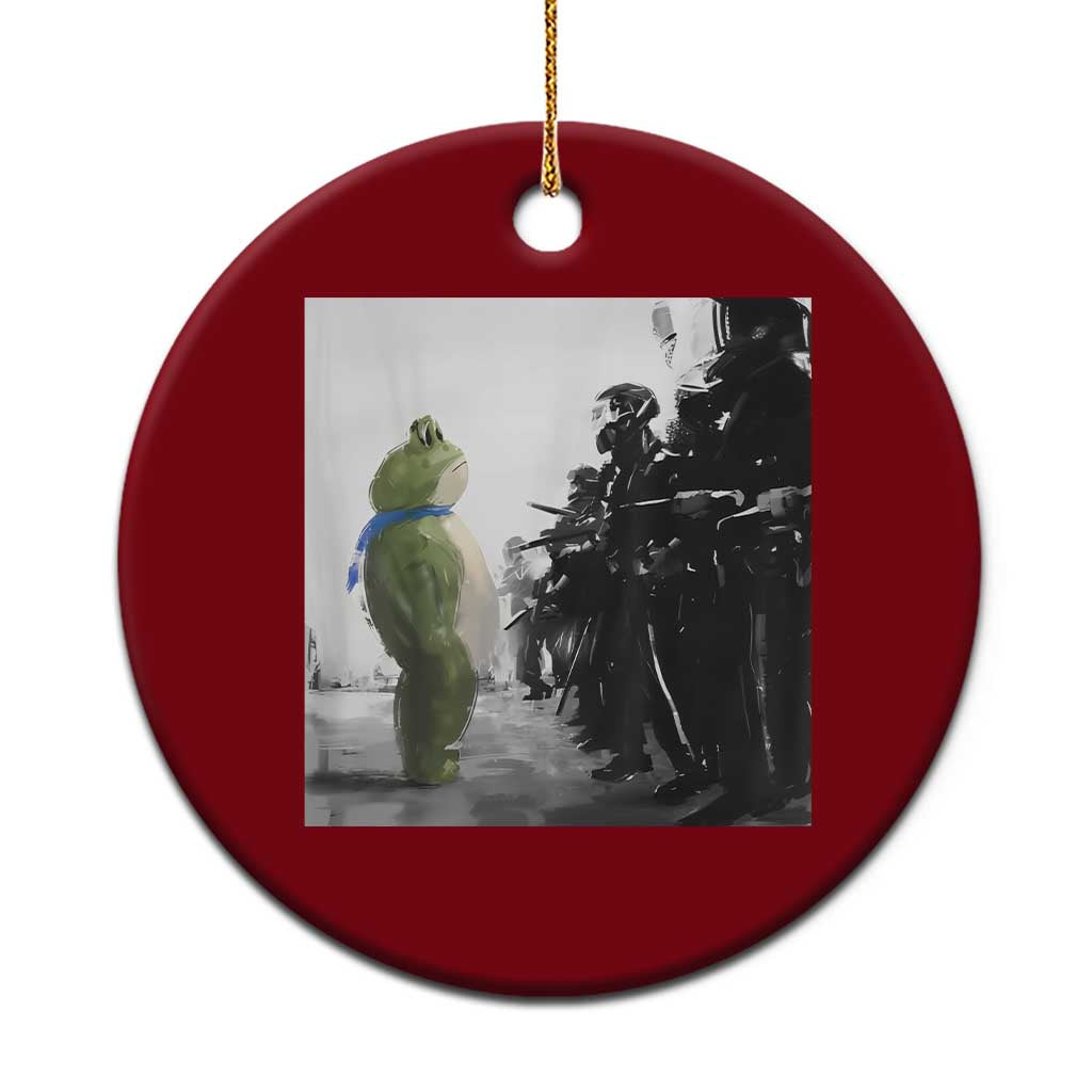 Frog Resist Ceramic Ornament Free Portland Oregon Freedom Fighters TS02 1pc Red Print Your Wear