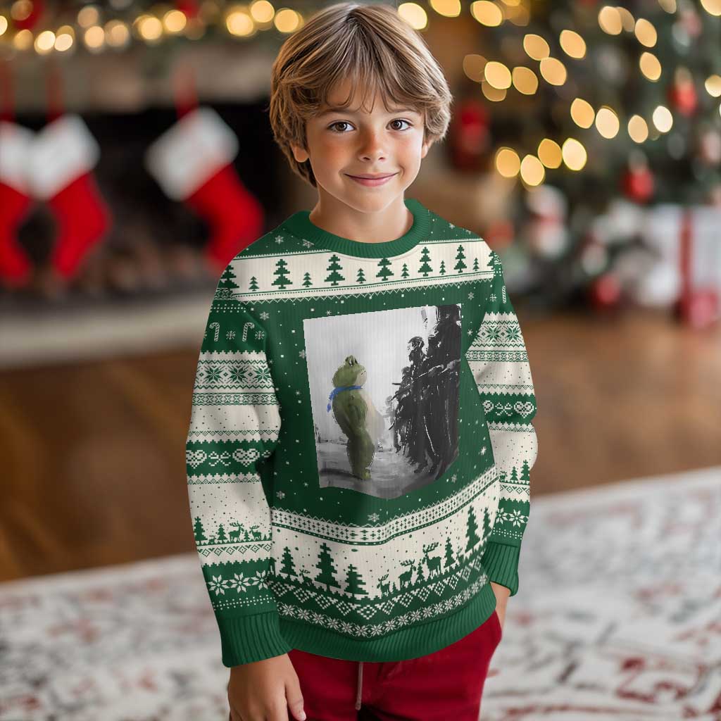 Frog Resist Ugly Christmas Sweater Free Portland Oregon Freedom Fighters TS02 Forest Green Beige Print Your Wear