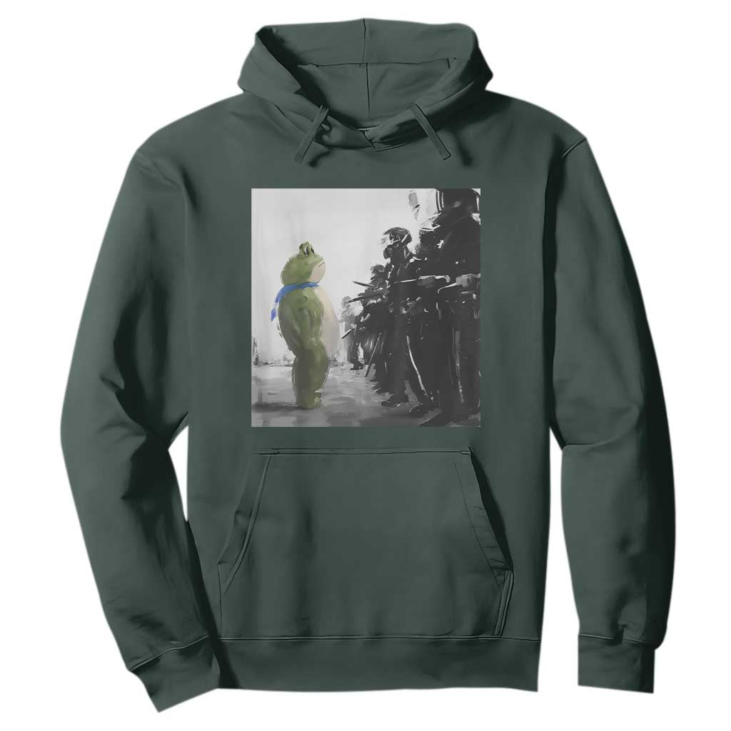 Frog Resist Hoodie Free Portland Oregon Freedom Fighters TS02 Dark Forest Green Print Your Wear